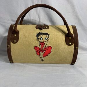 8235 Betty Boop tan suede covered box bag